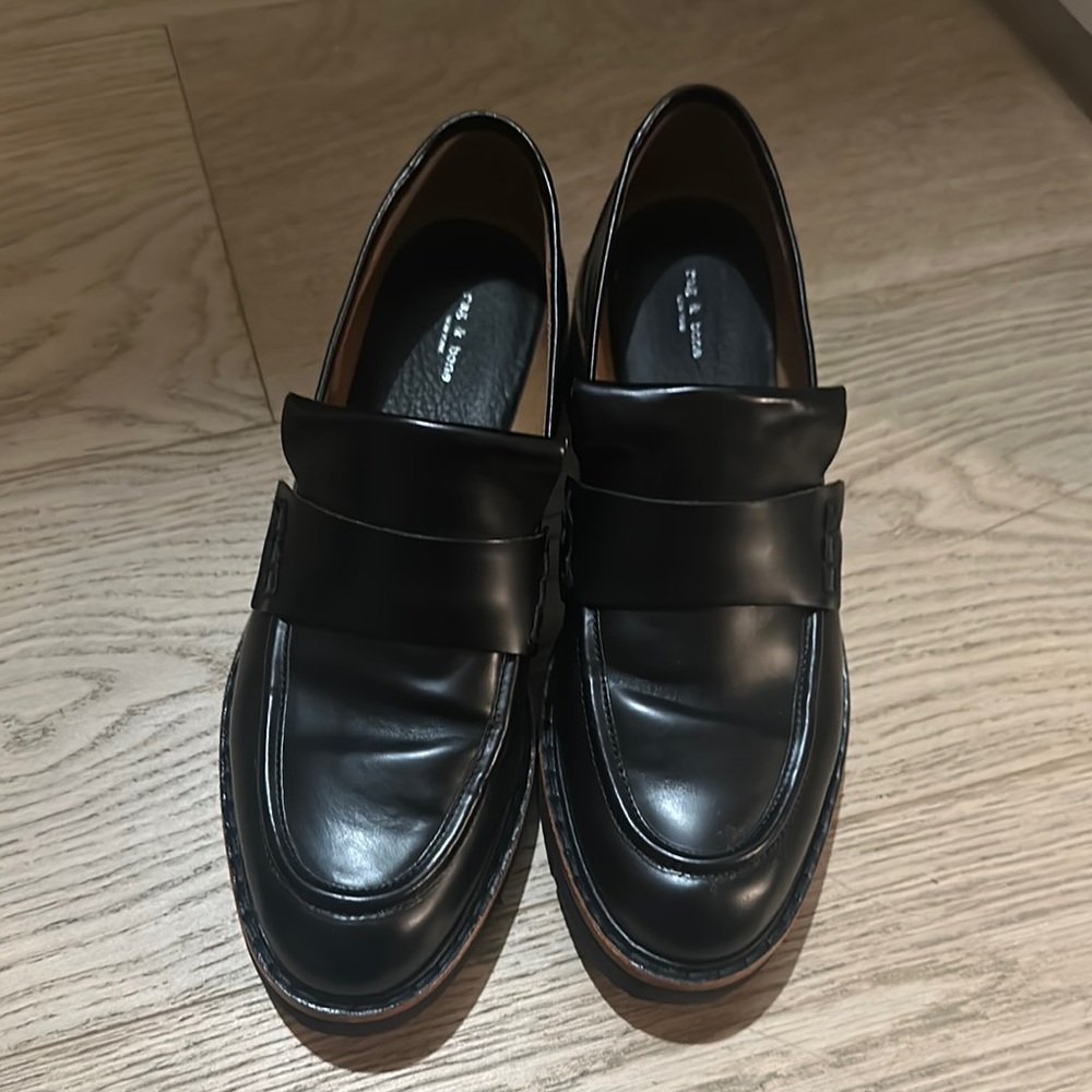 Rag & Bone Black Leather Loafers Timeless Design